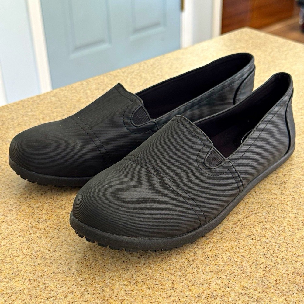 Safe T Step Comfort Women's Black Slip On Tredsafe Oil Slip Resistant Shoes 8 W